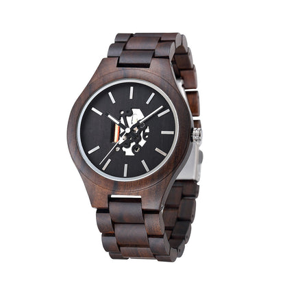 Men's Mechanical Skeleton Leather Strap Watch