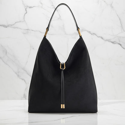 Casual Chic Tote Bag | Gold Accent Hobo Bag