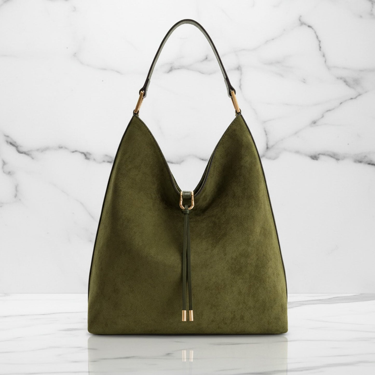 Casual Chic Tote Bag | Gold Accent Hobo Bag