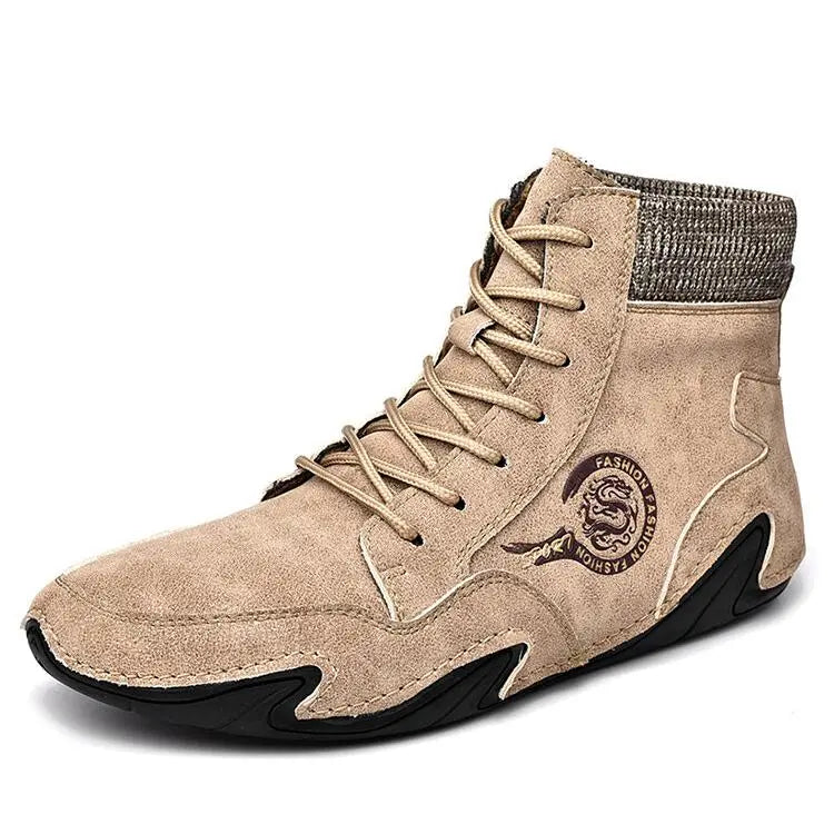 Soft Leather Ankle Boots for Men - Classic Comfortable Fit