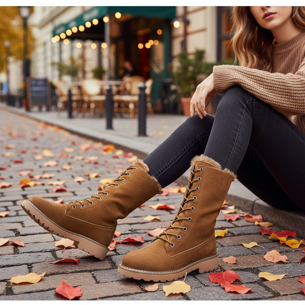 Ankle High Leather Boots Alicia - Pexav