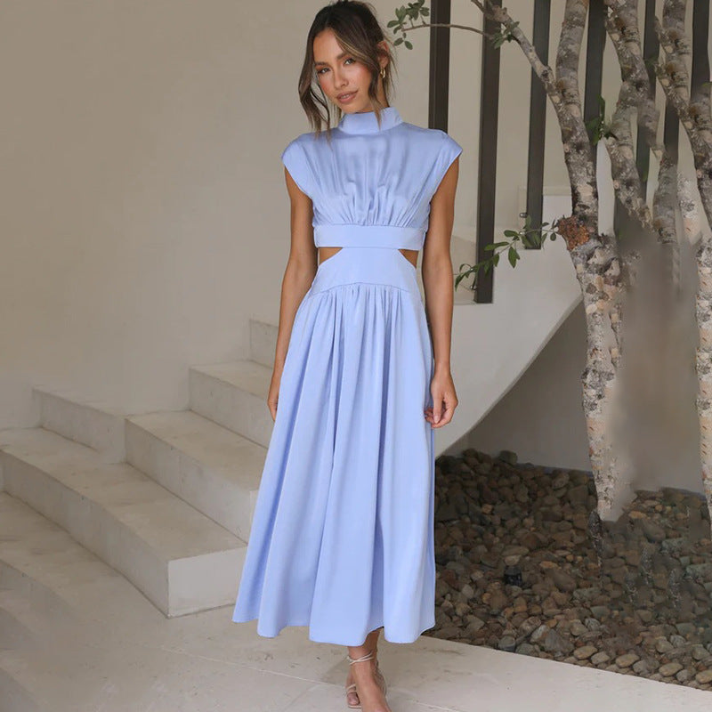 Women's Bodycon Midi Dress with Cut Out Waist Detail