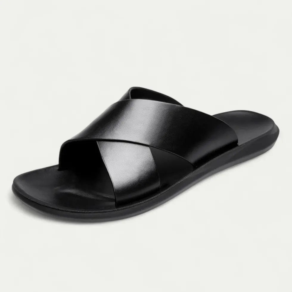 Easy Fit Mens Slide Sandals with Adjustable Strap - Nocini