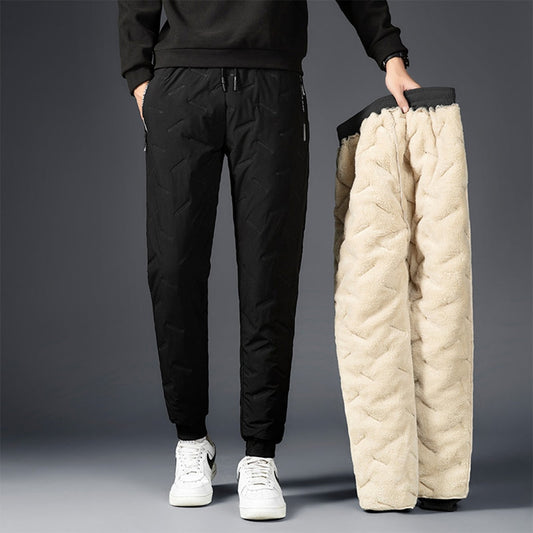 Warm Fleece Slim Fit Joggers with Zip Pockets - Nocini