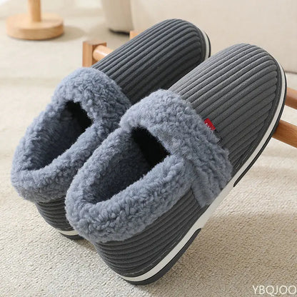 Warm Fuzzy Slippers for Men - Soft Grip Soles