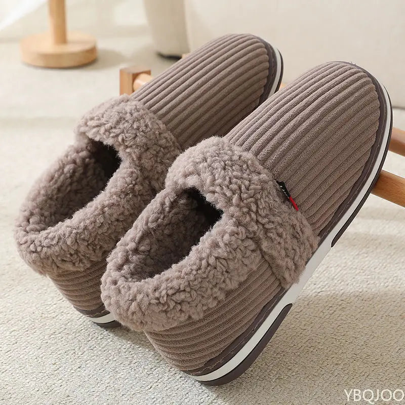 Warm Fuzzy Slippers for Men - Soft Grip Soles
