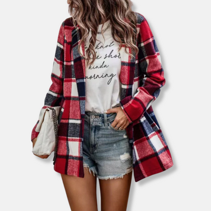 Warm Plaid Oversized Wool Coat