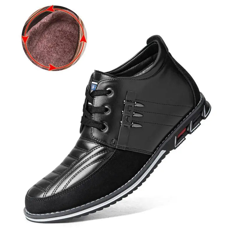 Leather Lace Up Black Boots for Men