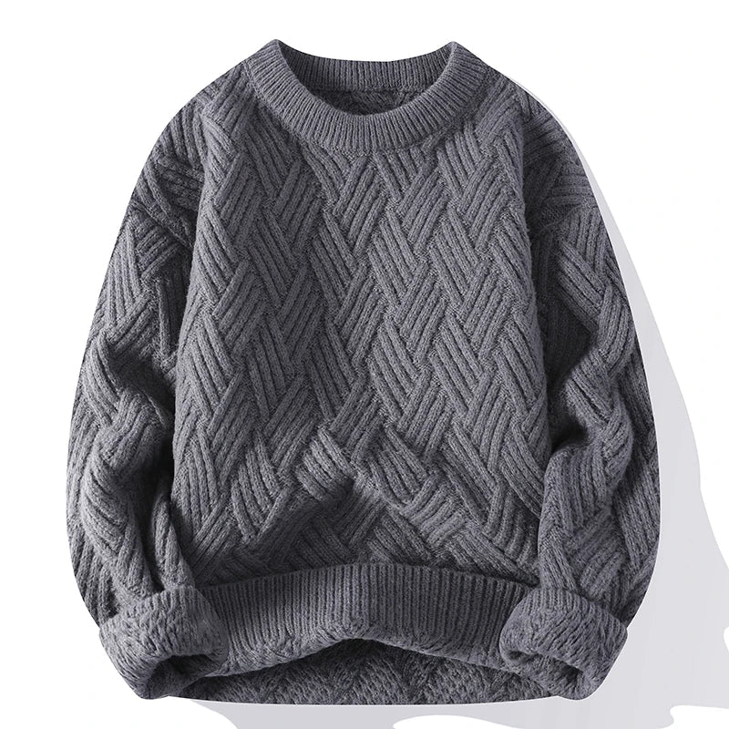 Cozy Crew Neck Textured Knit Sweater