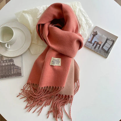 Plush Double Layer Fringe Scarf
