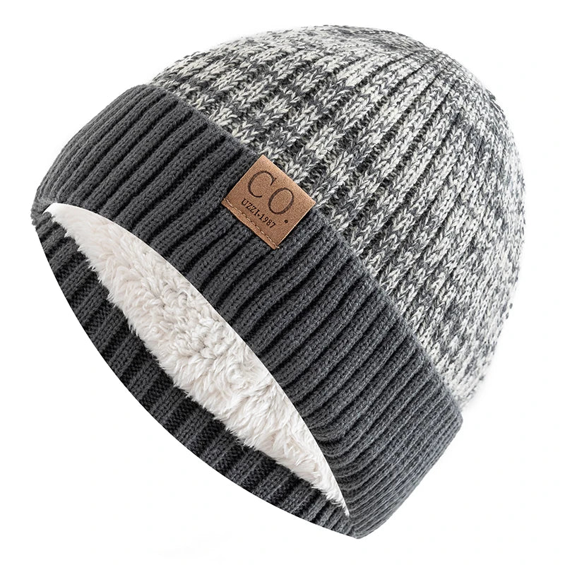 Warm Ribbed Fleece Lined Beanie Hat