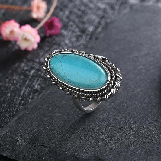 Azure Blue Stone Ring - Olytrend