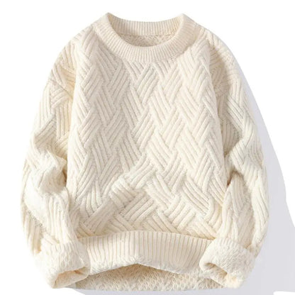 Cozy Crew Neck Textured Knit Sweater