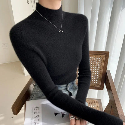 Fitted Crew Neck Knit Sweater
