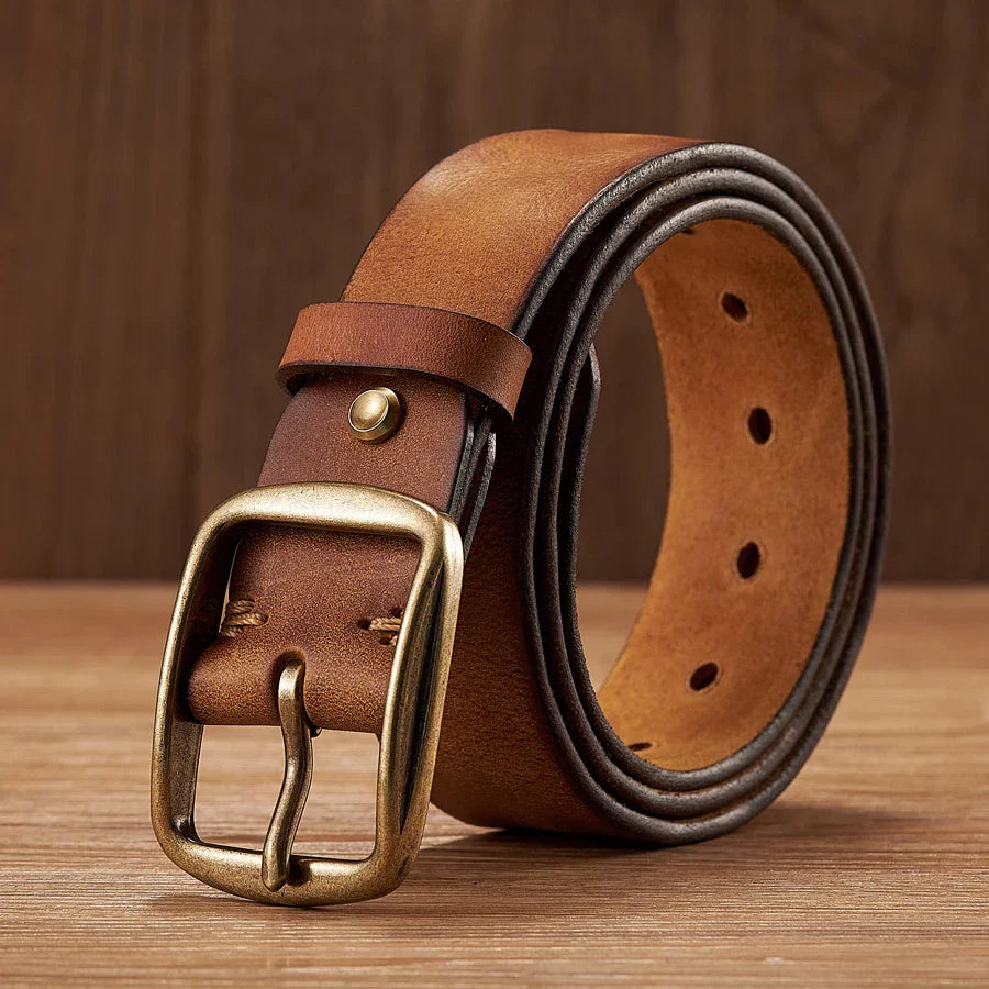 Genuine Leather Men's Buckle Belt