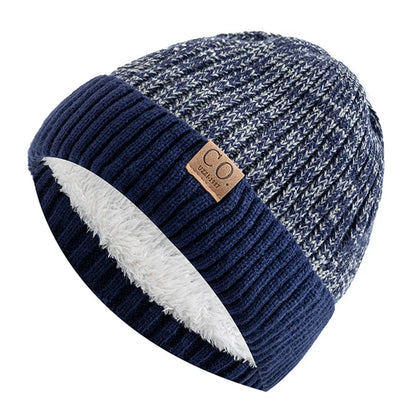 Warm Ribbed Fleece Lined Beanie Hat