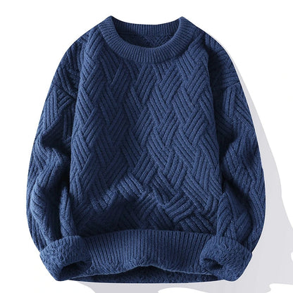 Cozy Crew Neck Textured Knit Sweater