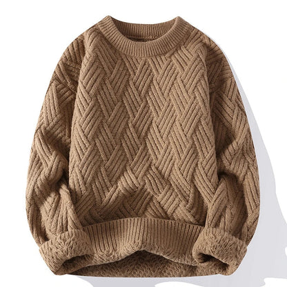 Cozy Crew Neck Textured Knit Sweater - Nocini