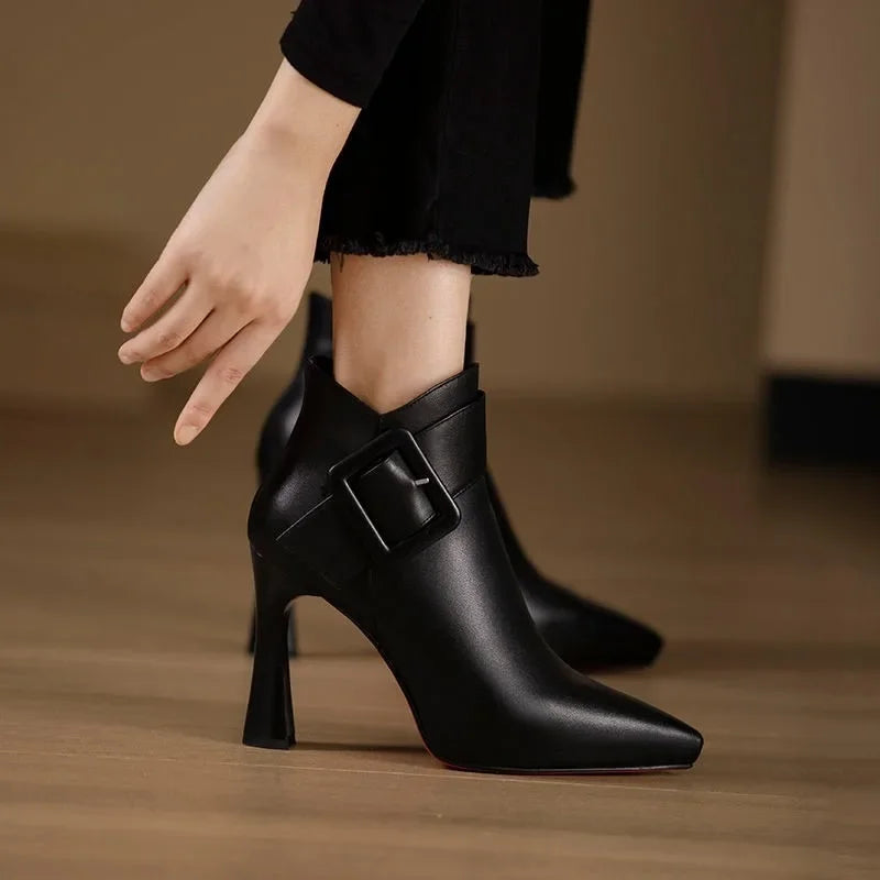 Ankle Strap High Heel Boots