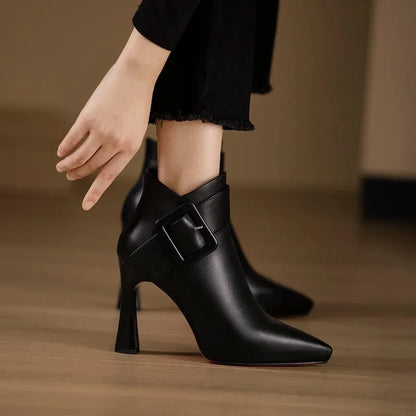 Ankle Strap High Heel Boots