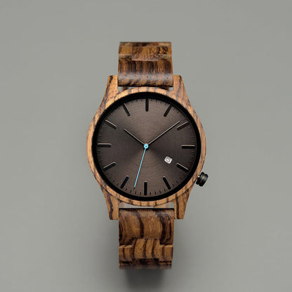 Simple Wooden Quartz Date Watch