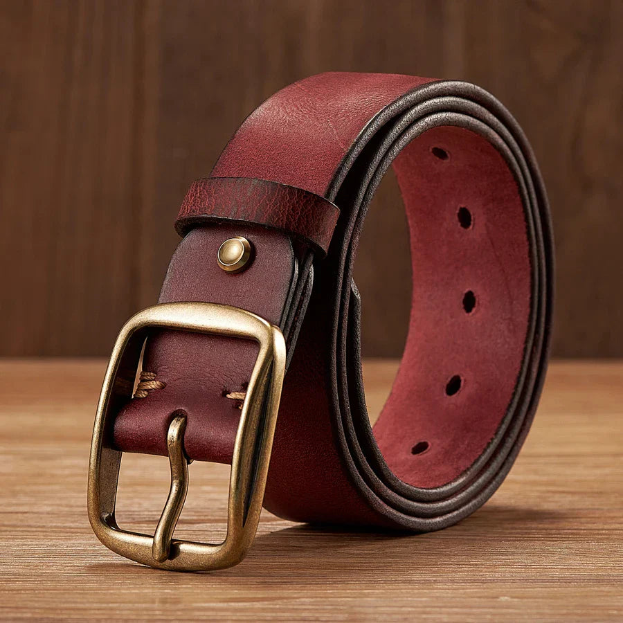 Genuine Leather Men's Buckle Belt