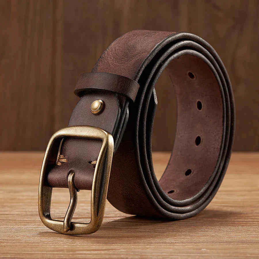 Genuine Leather Men's Buckle Belt