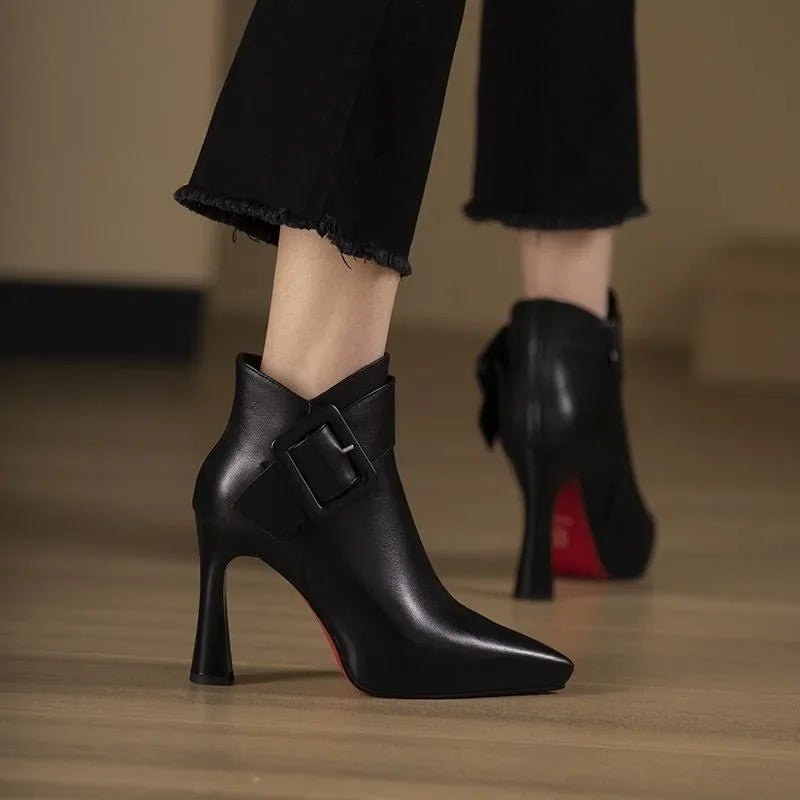 Ankle Strap High Heel Boots