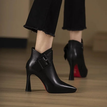 Ankle Strap High Heel Boots