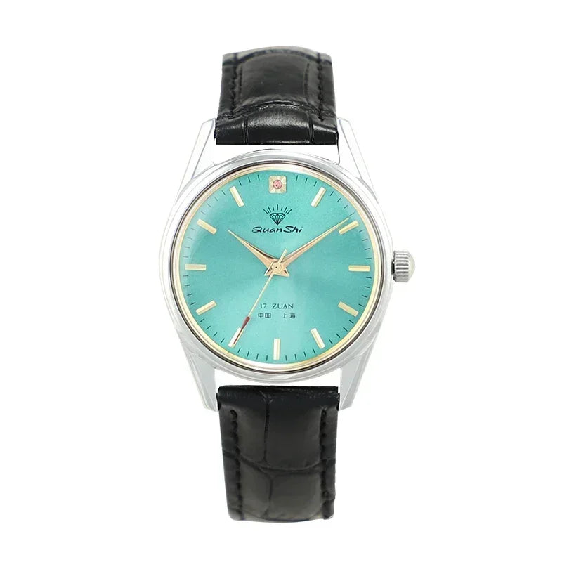 Classic Round Face Leather Strap Watch