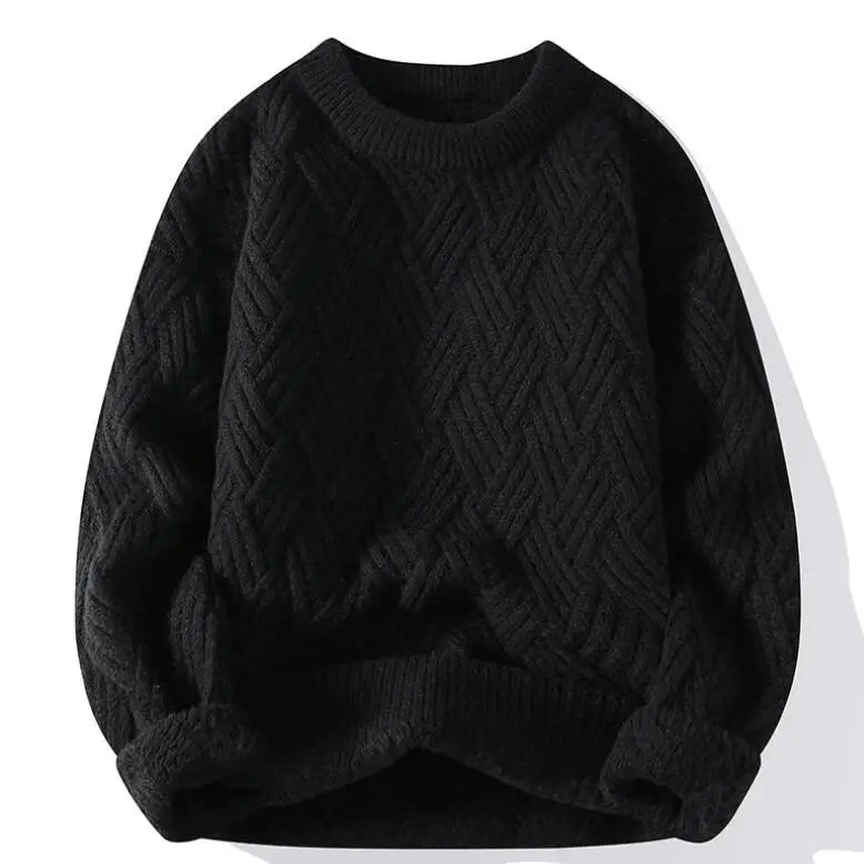 Cozy Crew Neck Textured Knit Sweater