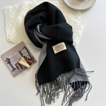 Plush Double Layer Fringe Scarf - Nocini