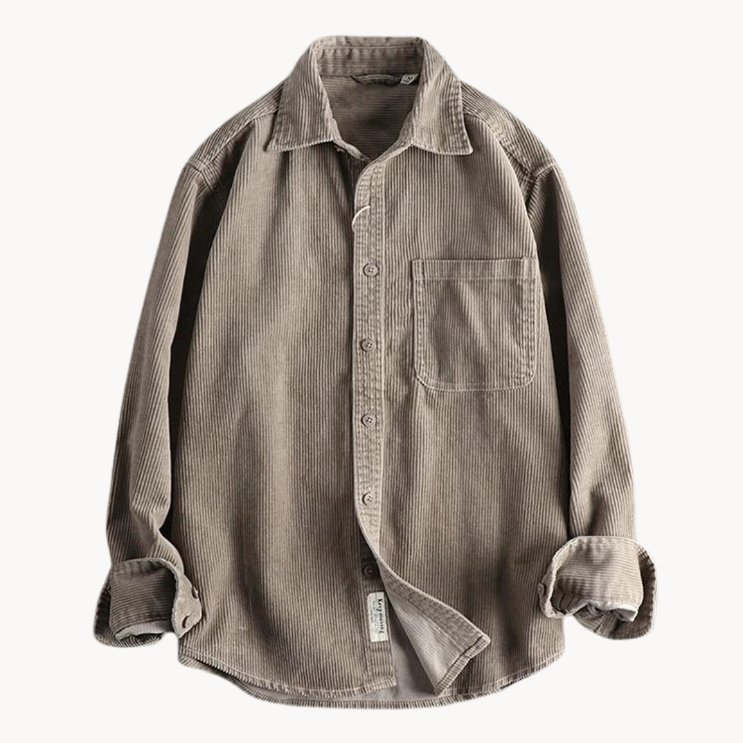 Relaxed Fit Earthtone Button Down Shirt