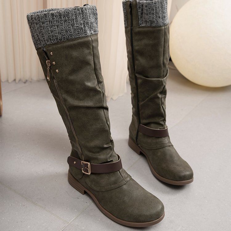 Tall Women's Boots with Side Zip - Chic and Cozy
