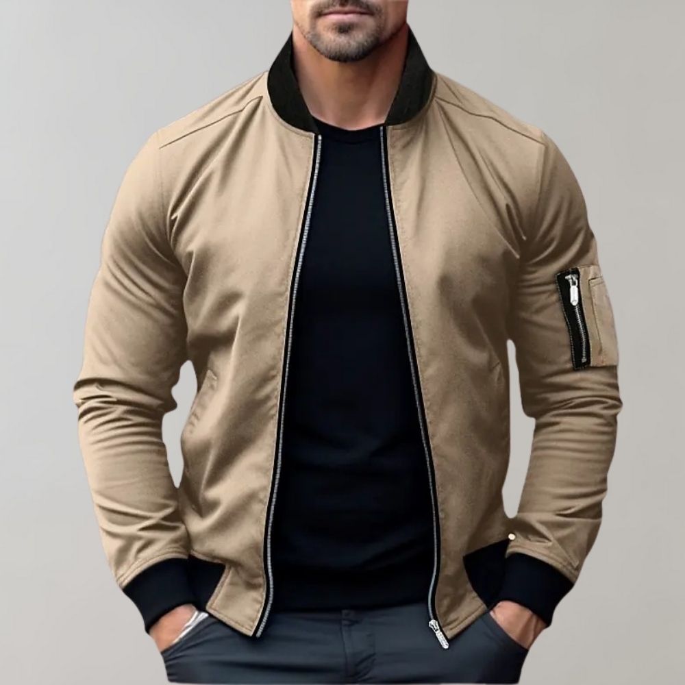 Classic Fit Zip Up Bomber Jacket