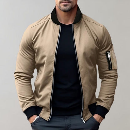 Classic Fit Zip Up Bomber Jacket