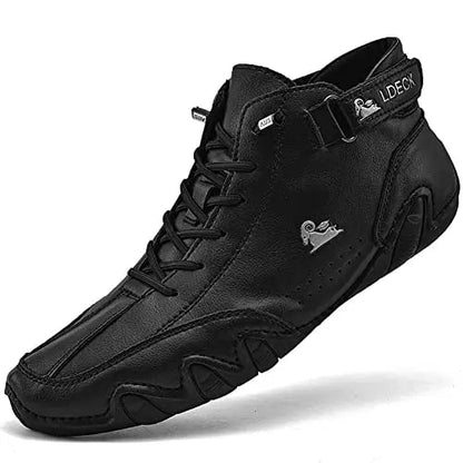 Leather High Ankle Boots for Men - Classic Comfortable Boots