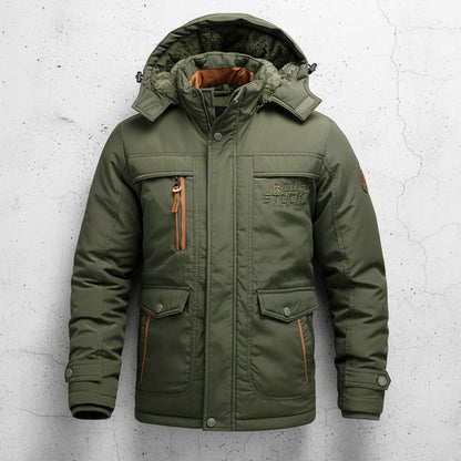 Warm Fleece Lined Hooded Parka Jacket - Nocini
