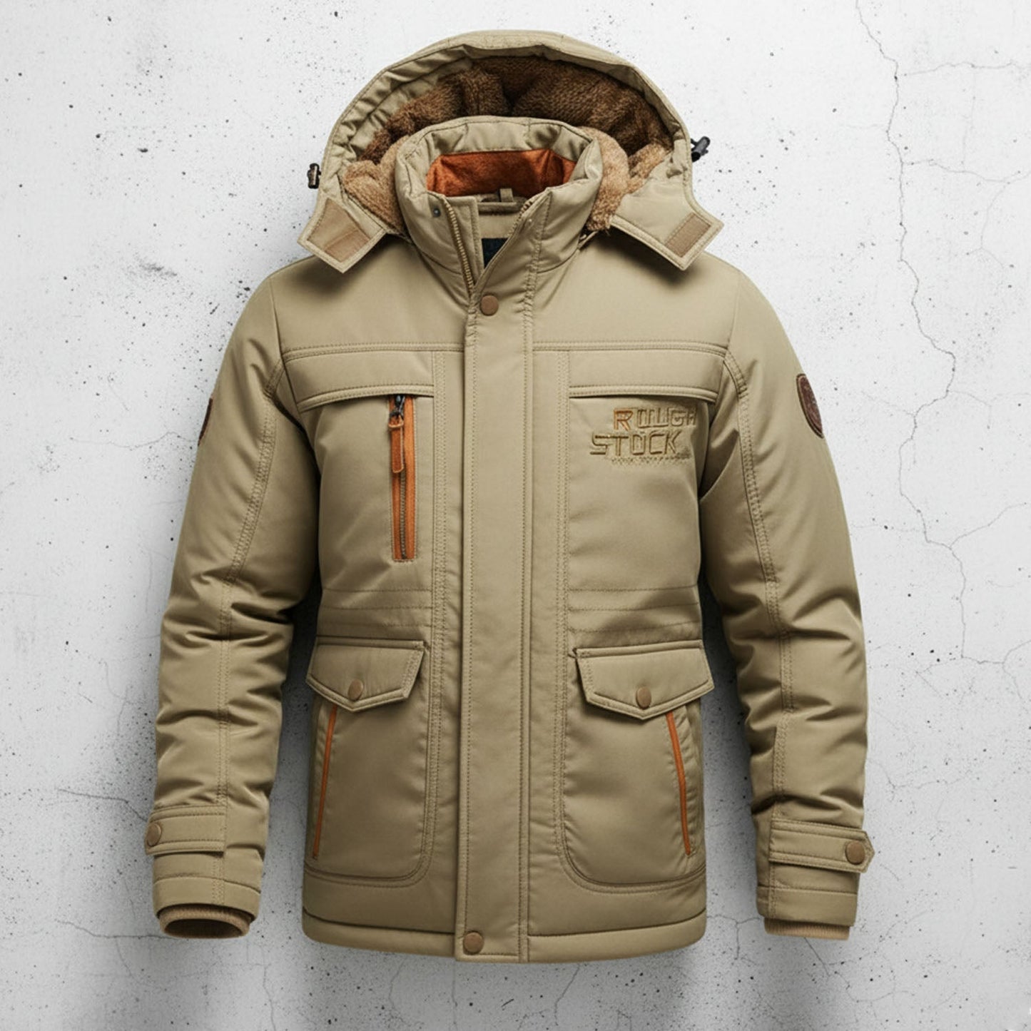Warm Fleece Lined Hooded Parka Jacket
