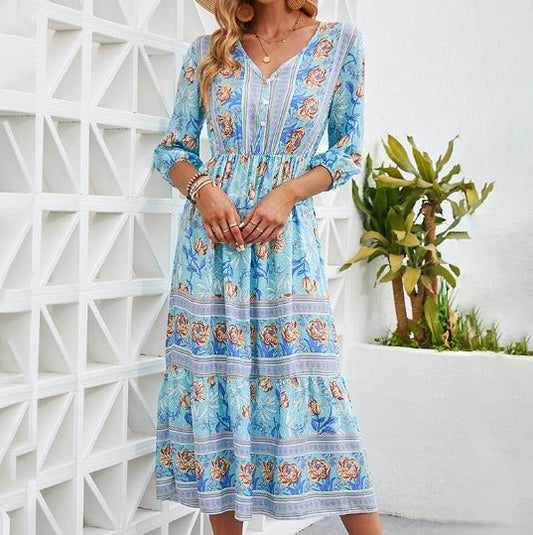 Beachy Chic Coastal Summer Dress - Nocini