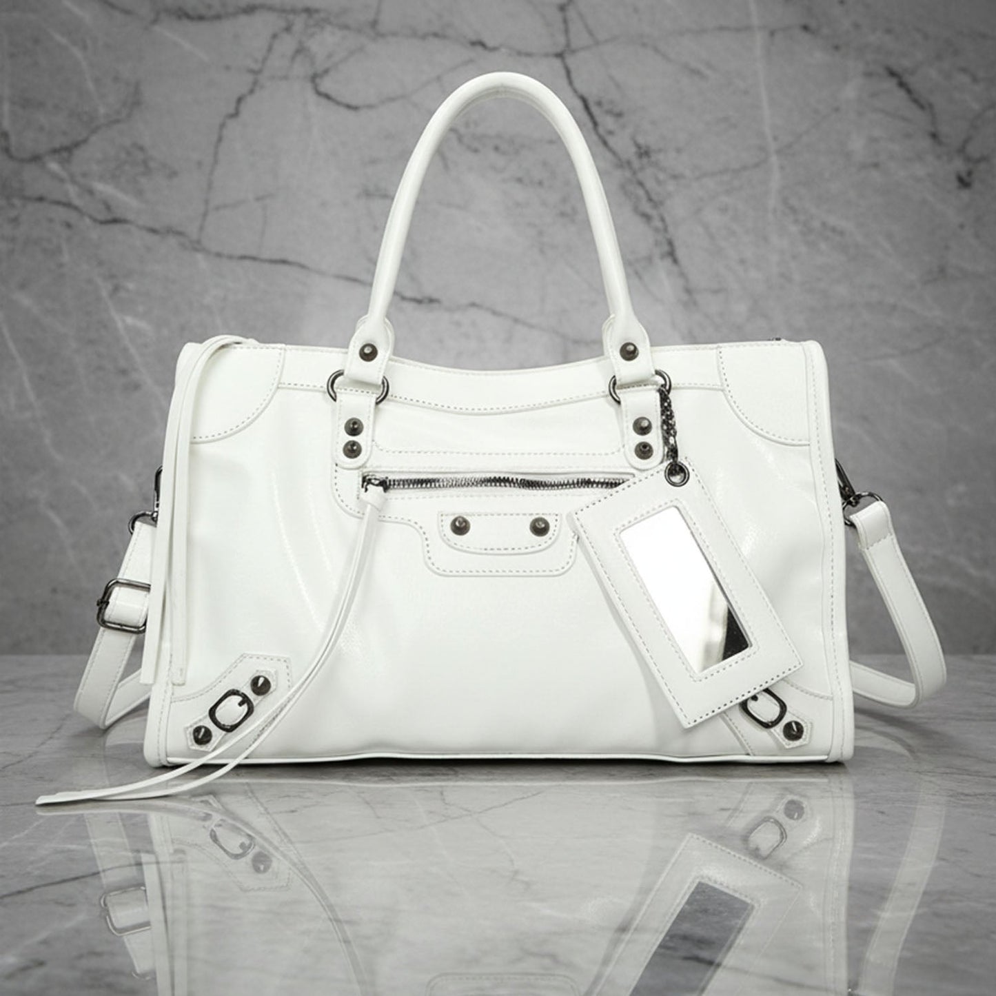 Chic Synthetic Leather Tote Handbag