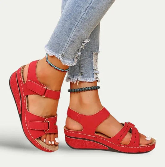 Comfortable Flat Summer Leather Sandals - Nocini