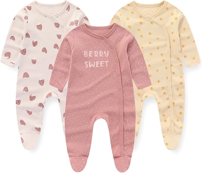 Baby Rompers 3-12 Months - Set of 3 Pieces-SET B-3 - 6 months-Nora Luxe