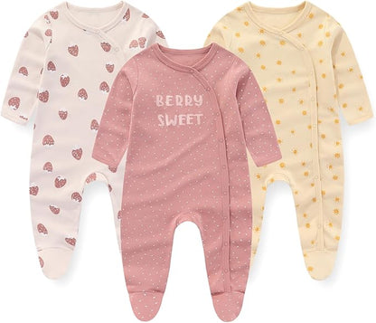 Baby Rompers 3-12 Months - Set of 3 Pieces-SET B-3 - 6 months-Nora Luxe