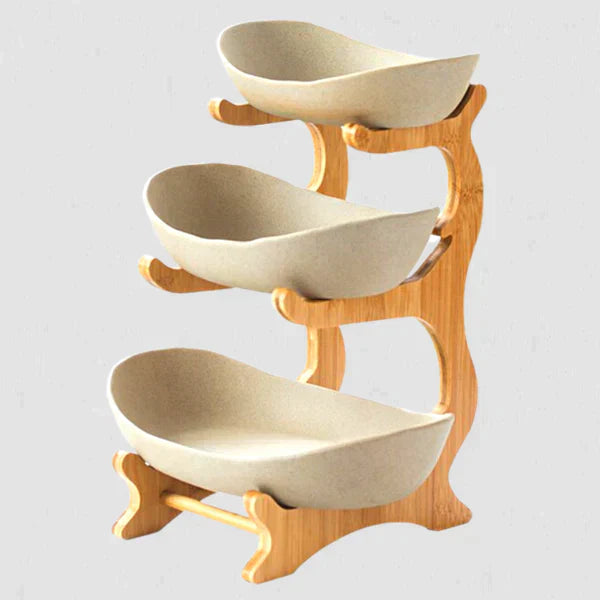 3 Tier Wooden Fruit Serving Platter - Olytrend
