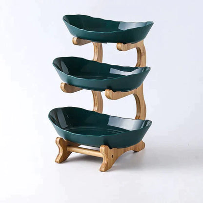 3 Tier Wooden Fruit Serving Platter