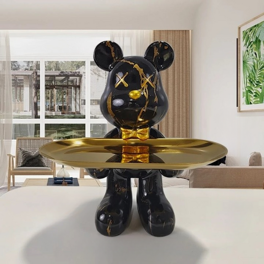 Adorable Wooden Table Bear Figurine - Pexav