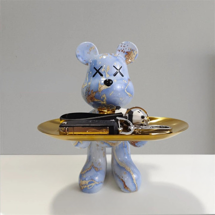Decorative Storage Figure – Bruno Table Bear-Light blue-The Livary