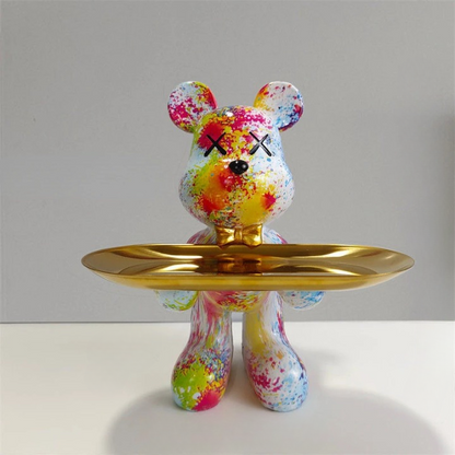 Decorative Storage Figure – Bruno Table Bear-Multicoloured-The Livary