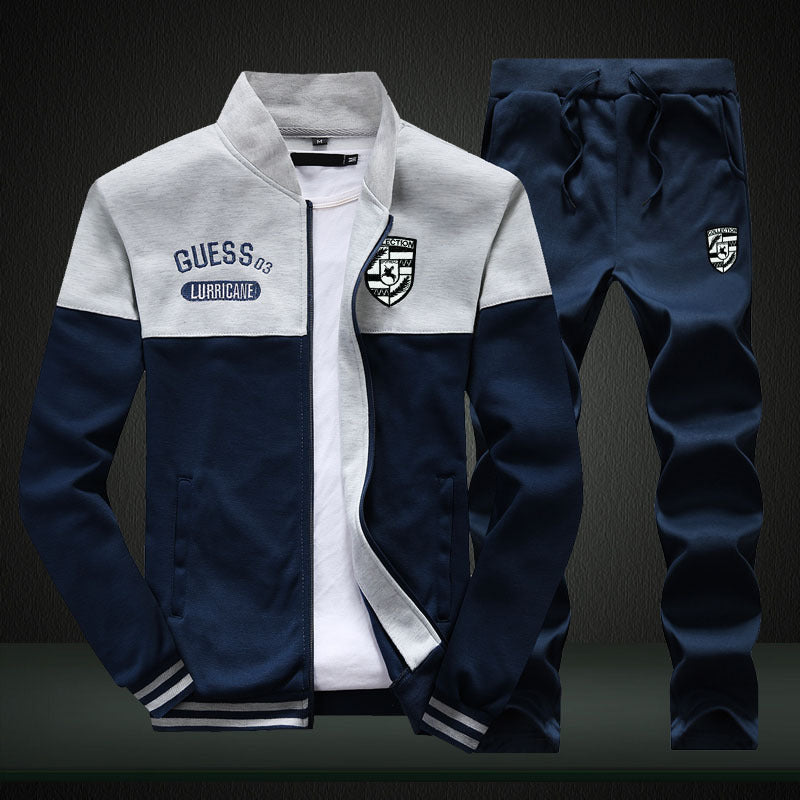 Athletic Mens Sports Tracksuit White Blue